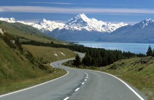 Road trip by car in New Zealand