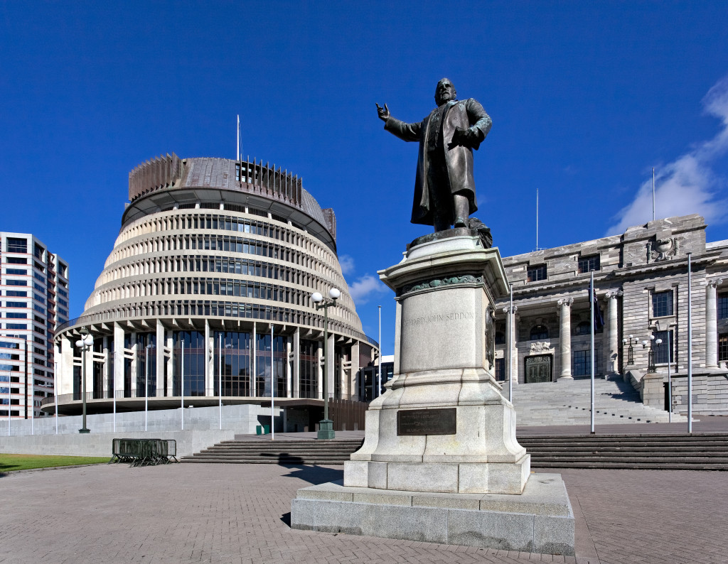 Seddon Statue in Parliament Grounds at the Beehive Wellington New Zealand