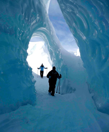 Inside Tasman Glacier New Zealand